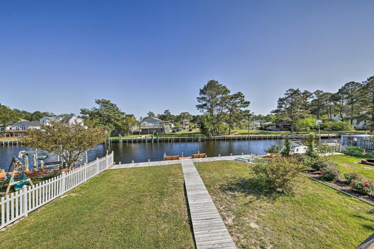 Obx Getaway With Boat Dock On Colington Harbour Kill Devil Hills Exterior foto
