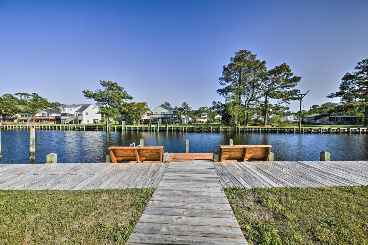 Obx Getaway With Boat Dock On Colington Harbour Kill Devil Hills Exterior foto