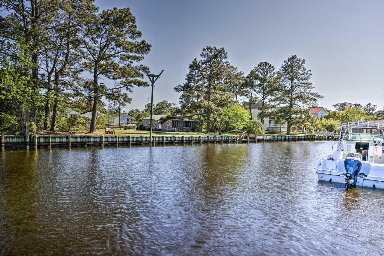 Obx Getaway With Boat Dock On Colington Harbour Kill Devil Hills Exterior foto